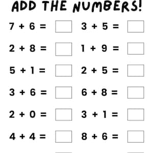 10 Addition Worksheets Fill in the Blanks, Printable Math Worksheets ...