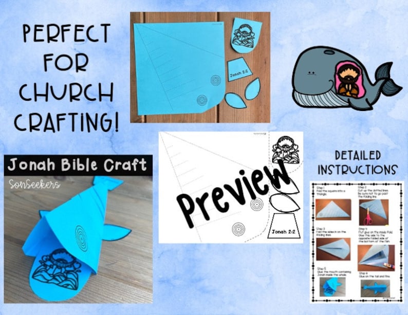 Jonah and the Whale Bible Craft for Kids Jonah 2:2 Summer Christian ...