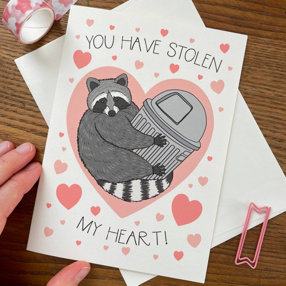 Raccoon Valentine. Valentine's Day. Love Card. Card for | Etsy