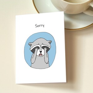 Sorry Card, Printable I'm Sorry Card, Funny Raccoon Apology Card, Cute ...