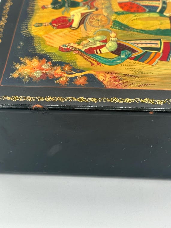 1976, Russian lacquer box with fairytale, Vintage… - image 3