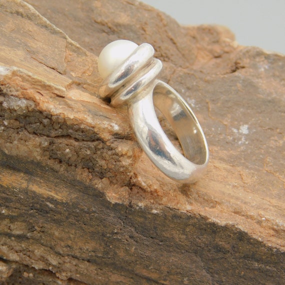 Sterling James Avery Pearl Ring, Retired James Av… - image 3