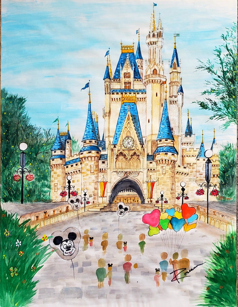 Disney World Cinderella Castle Print, From the Original Painting by ...