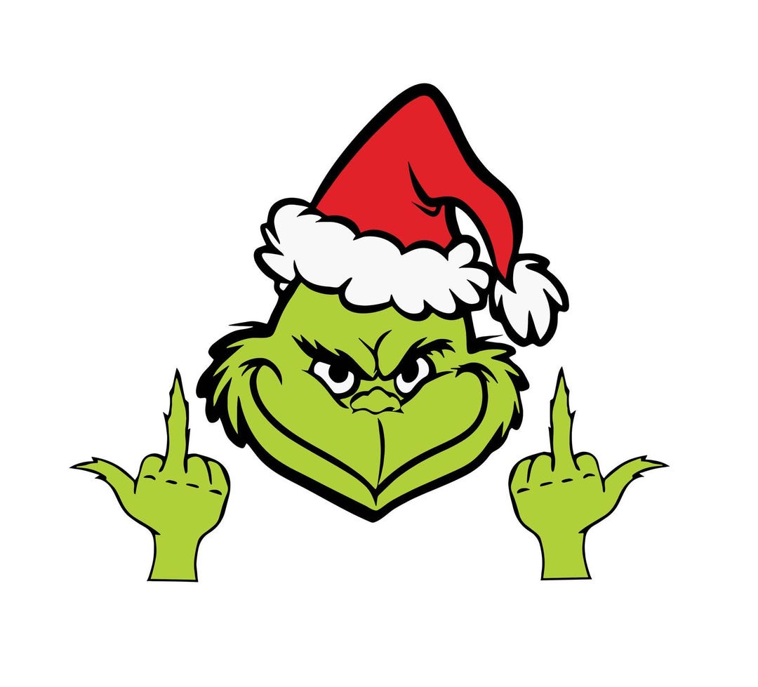 Grinch Middle Finger SVG, Grinch Giving the Finger, Middle Finger SVG ...