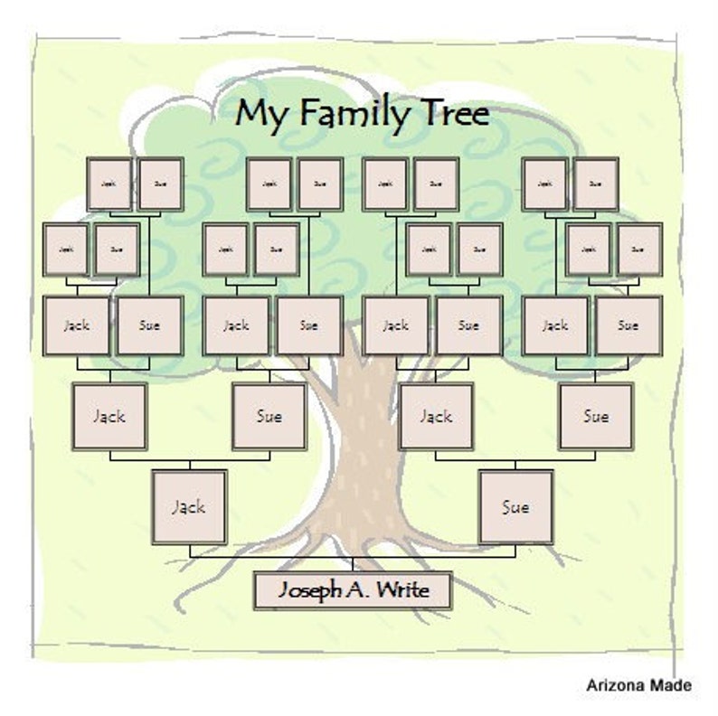 Family Tree Digital Download Template - Etsy