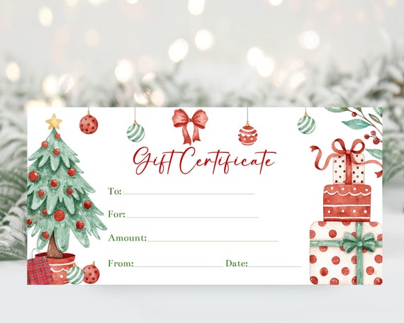 Free Printable Christmas Gift Certificate Templates