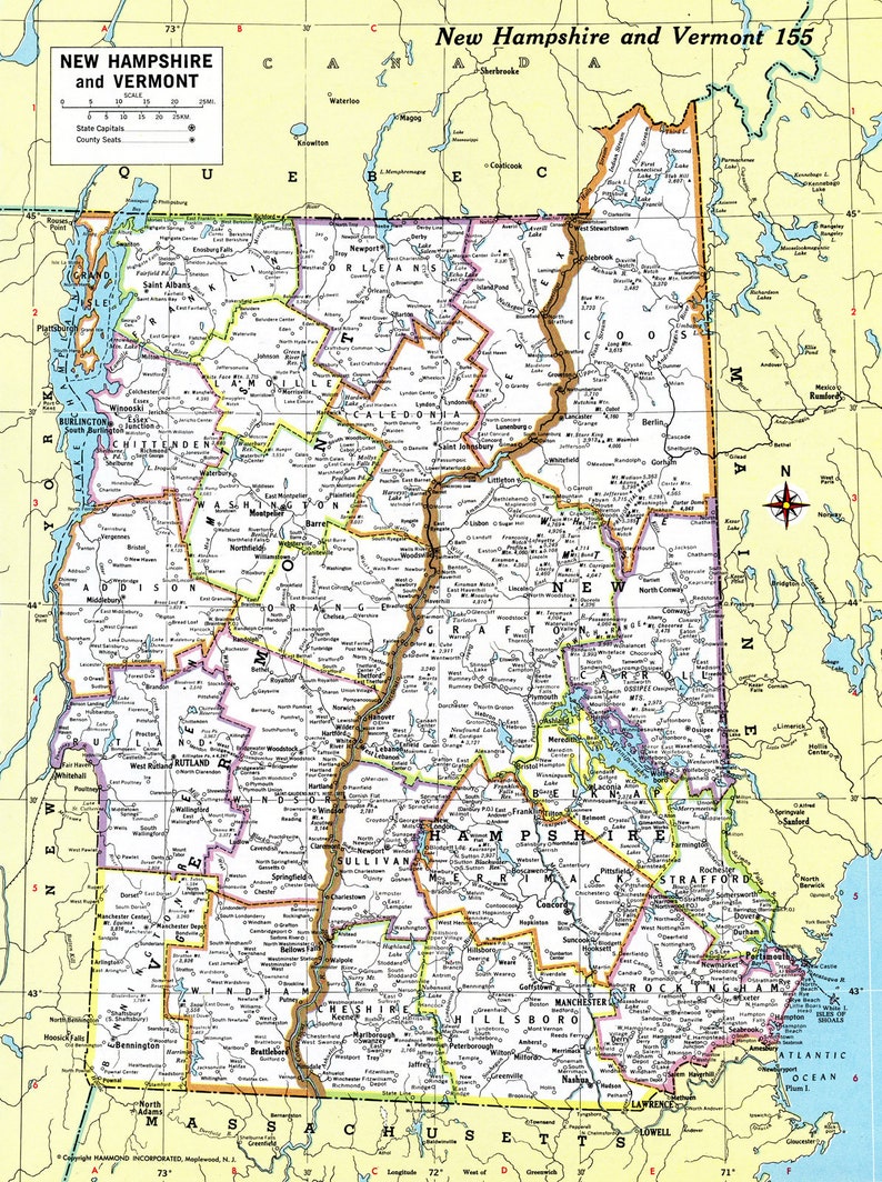 Printable Map Of Nh Towns