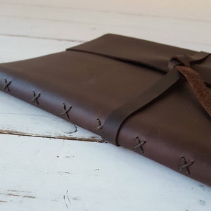 Refillable Leather Portfolio With Clear Sleeves, Leather Scrapbook ...