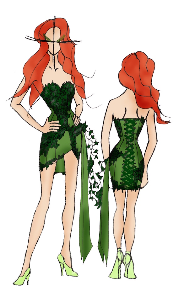 Poison Ivy Costume Corset Dress Kim Kardashian Mother - Etsy Australia