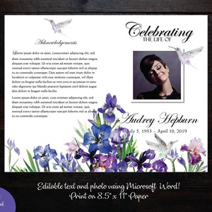 Printable Memorial Program Printable Funeral Program - Etsy