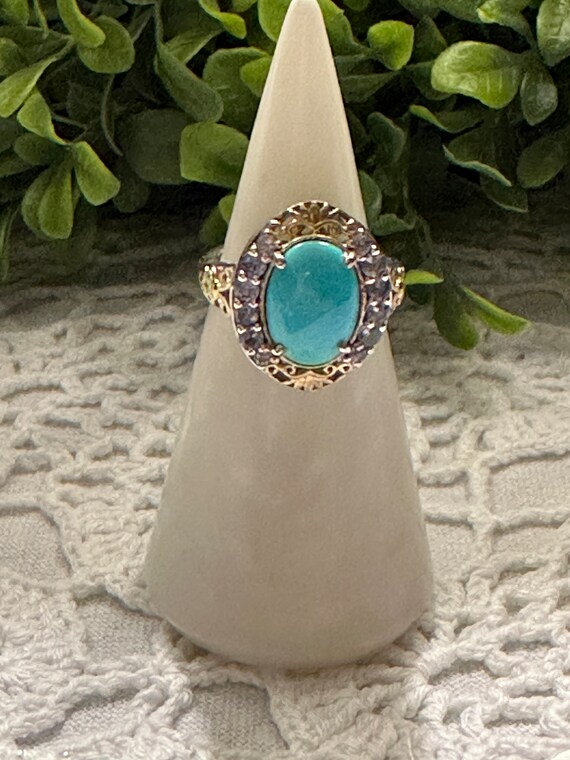 Turquoise and Tanzanite Ring