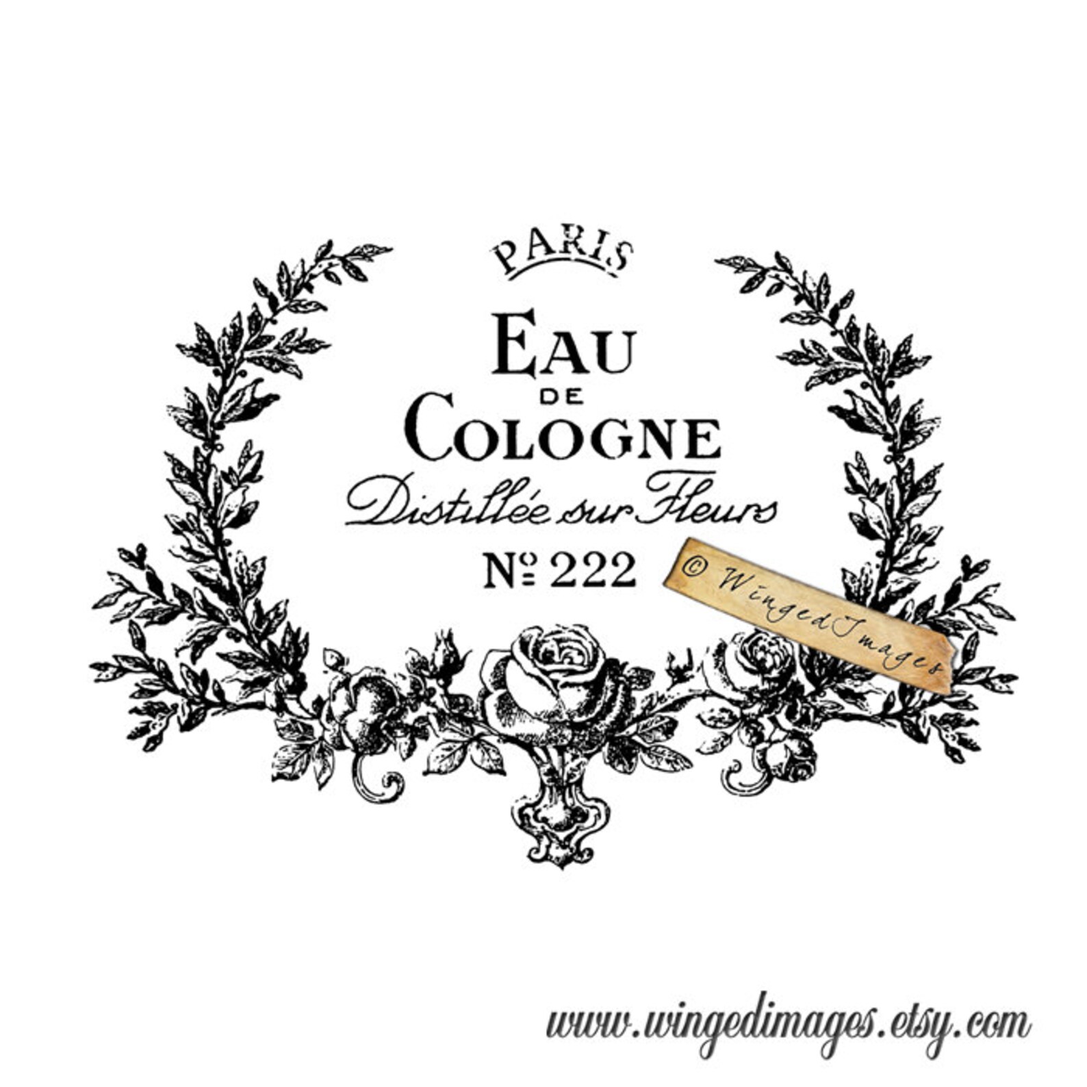 Vintage French Cologne Label Instant Download Digital Imagee - Etsy