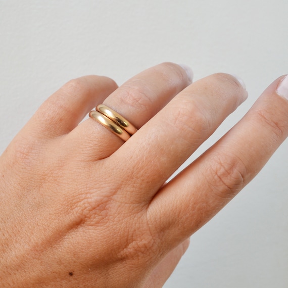 Wide Gold Filled Band Ring Thick Gold Band Smooth Gold - Etsy