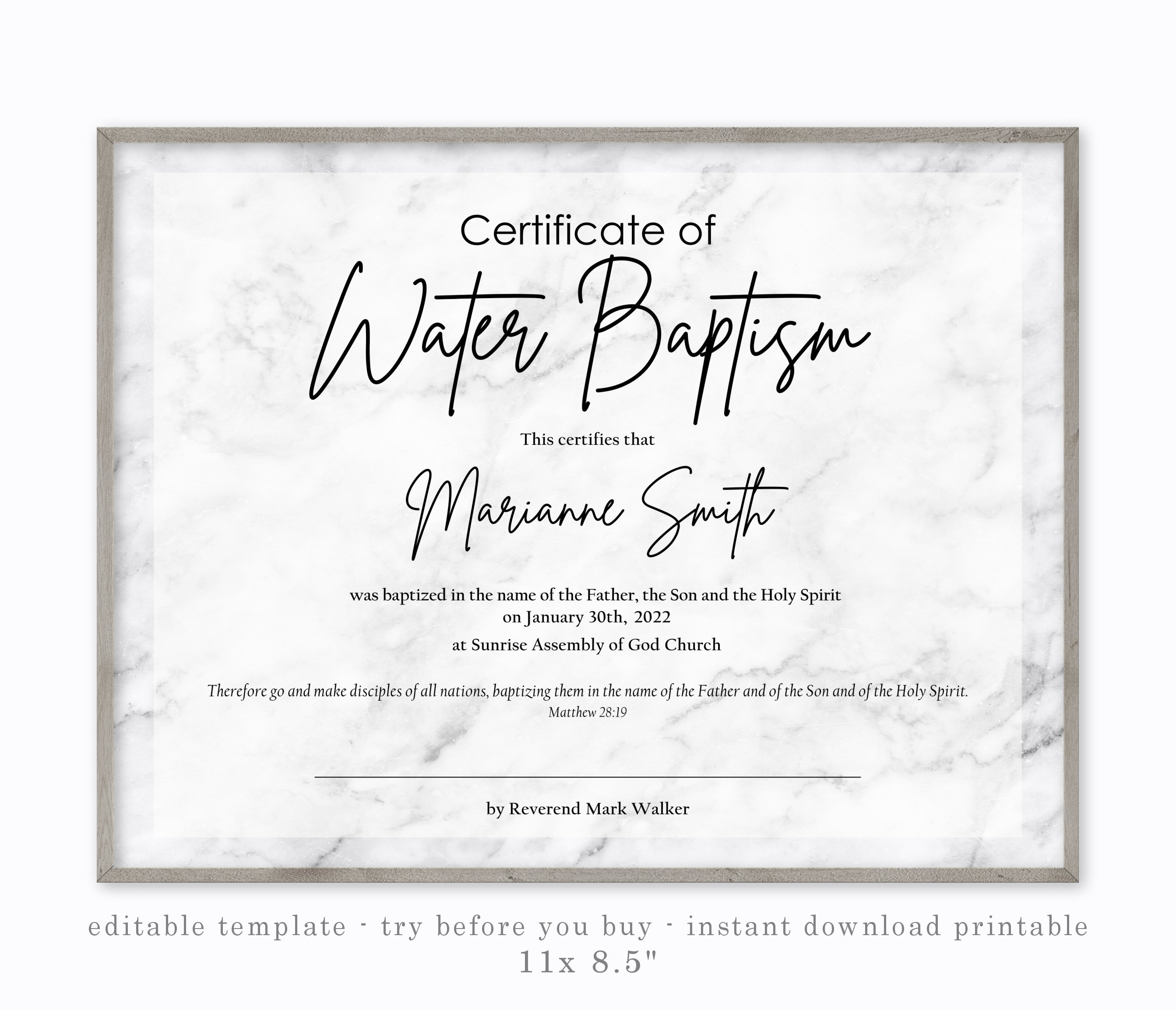 Free Download Baptism Certificate Templates