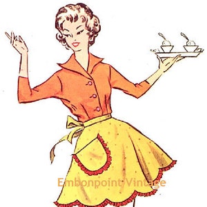 Plus Size or Any Size Vintage 1950s Apron Pattern PDF Pattern No 107 ...