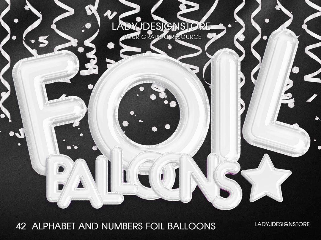 White Foil Balloon Alphabet Clip Art PNG Transparent White Ribbons for ...