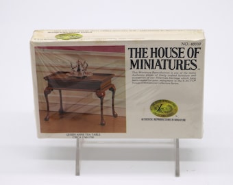 House of Miniatures "Queen Anne Tea Table/Circa 1740-50"  - Doll House Furniture - 1970s - NOS Sealed - No.40039 - 1:12 Scale