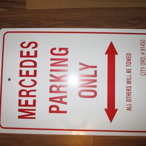 Mercedes Parking Only Cadillac Parking Only SOLD - Etsy