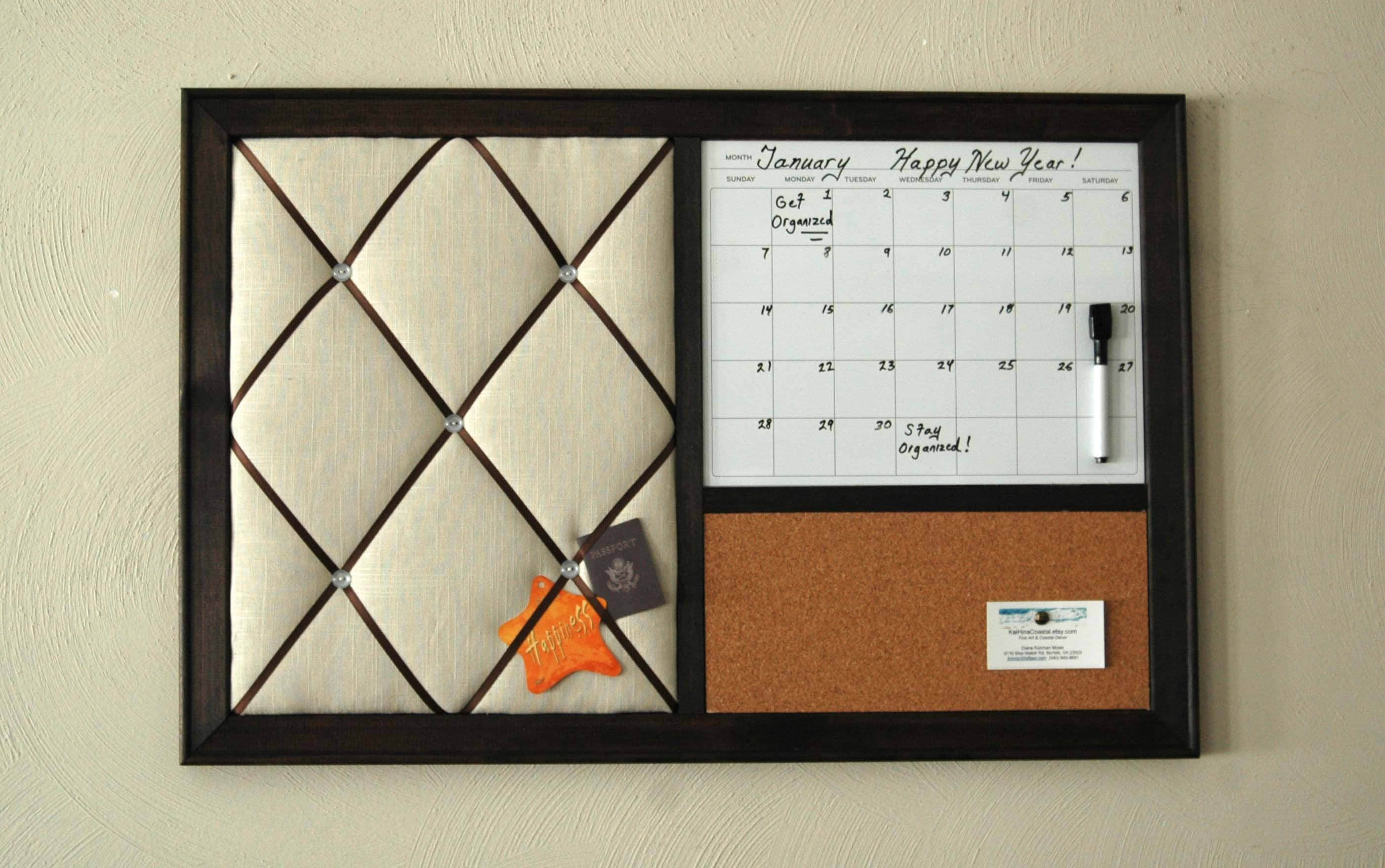 Whiteboard Calendar With Cork Board