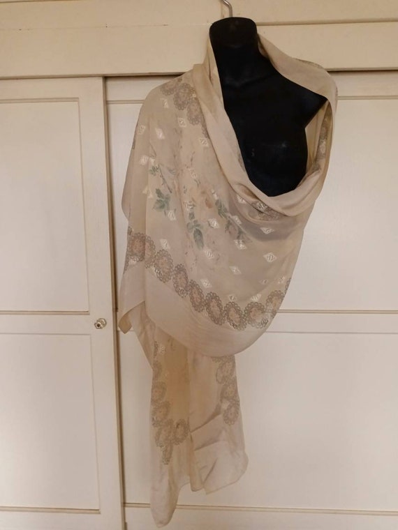 Vintage Imported Long Figured Scarf - image 4