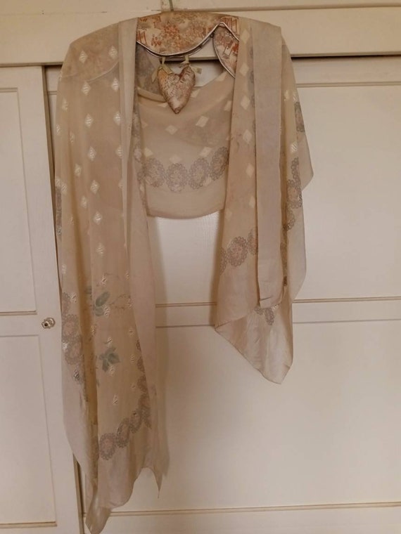 Vintage Imported Long Figured Scarf - image 3