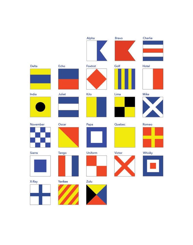 Phonetic Alphabet Signal Flag 8x10, 11x14 Print - Etsy