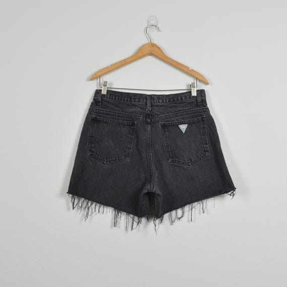 Guess cutoff faded black denim shorts - image 1