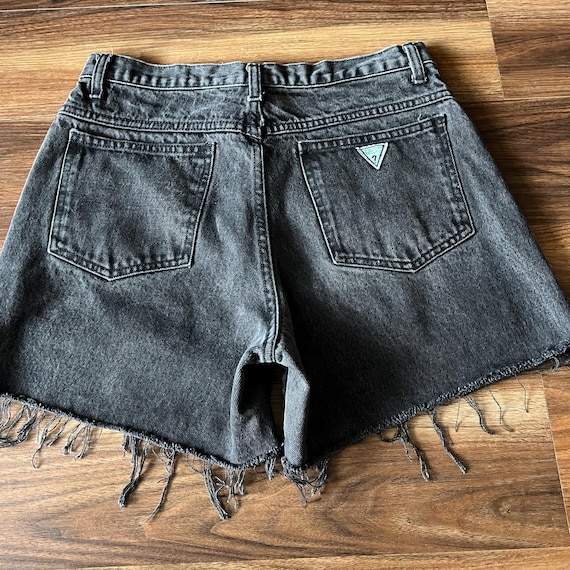 Guess cutoff faded black denim shorts - image 3