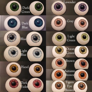 Doll Eyes, Real Eyes, Pat Secrist Doll Eyes, Full Round Eyes, BJD, Ball ...