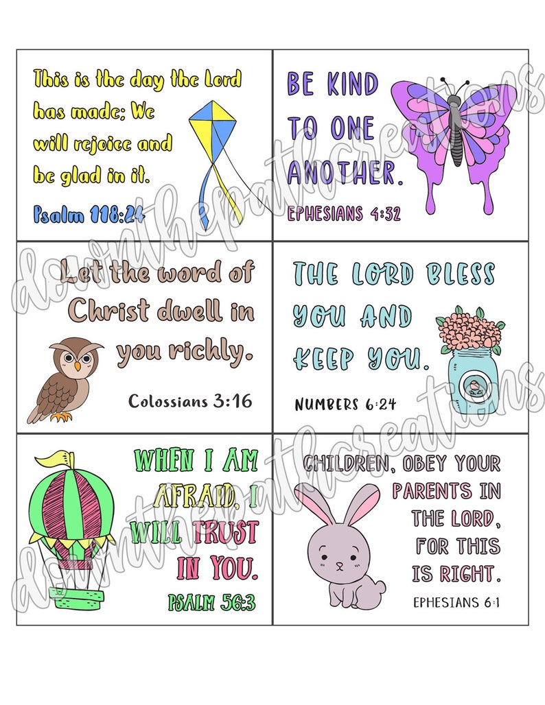 Kids Bible Verse Cards Printable 3x 4 Instant - Etsy