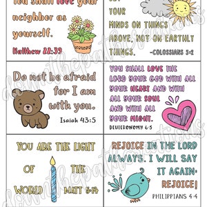 Kids Bible Verse Cards, Printable 3x 4, Instant Download, 18 Scripture ...