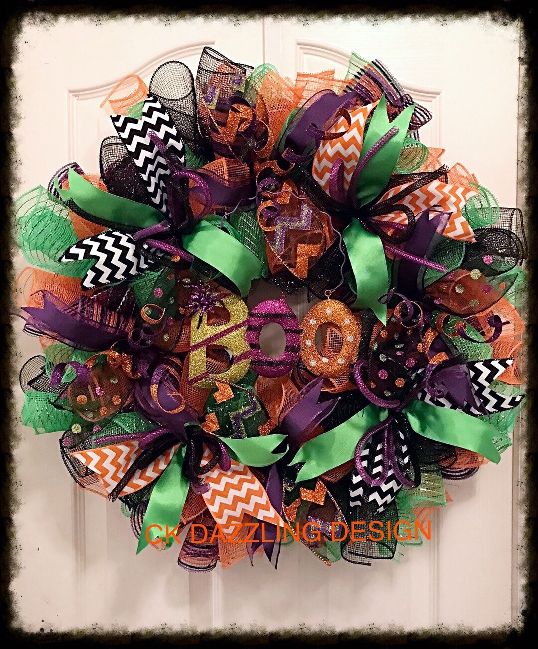 Halloween BOO Deco Mesh Wreath/halloween Wreath/halloween Bat - Etsy