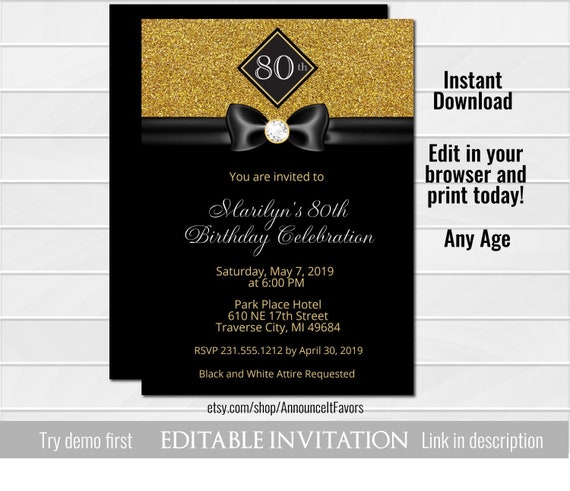 Formal Party Invitation Blank