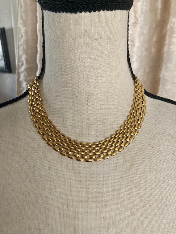 Vintage Signed NAPIER Gold Tone Collar STATEMENT … - image 1