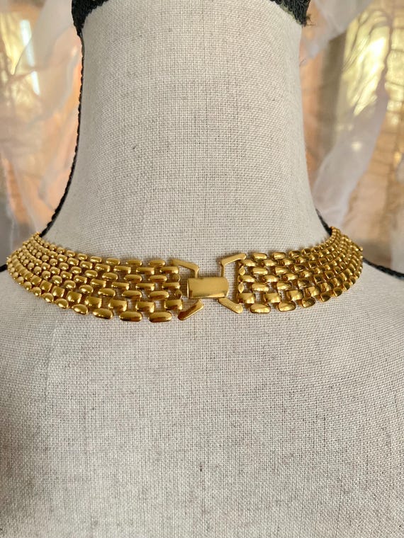 Vintage Signed NAPIER Gold Tone Collar STATEMENT … - image 4