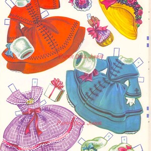 1957 Vintage Paper Doll Set Instant Download 4 Little Girls From School 