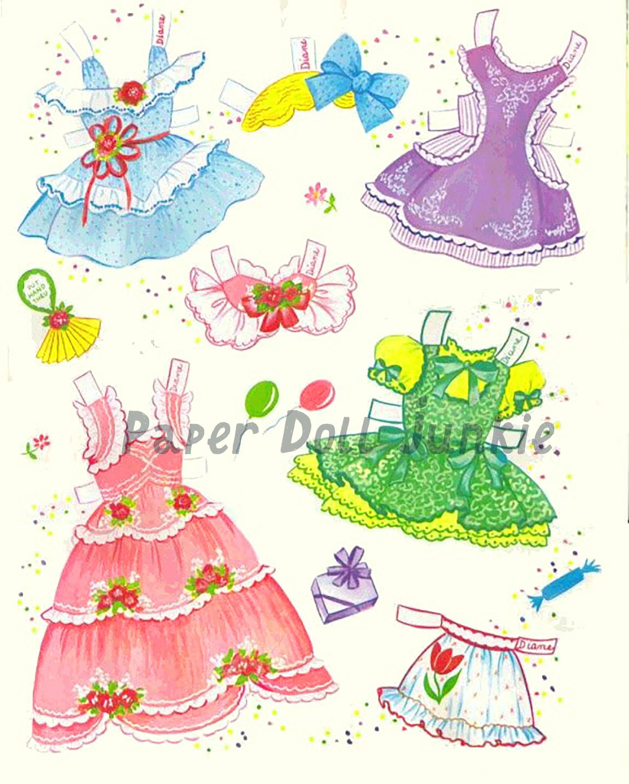 Vintage Paper Dolls Printables Instant Download Paper Doll Clip Art 