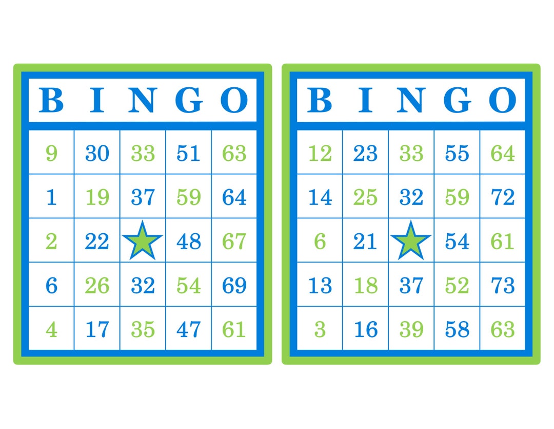 Bingo Cards 1000 Cards 2 per Page Instant Pdf Download - Etsy