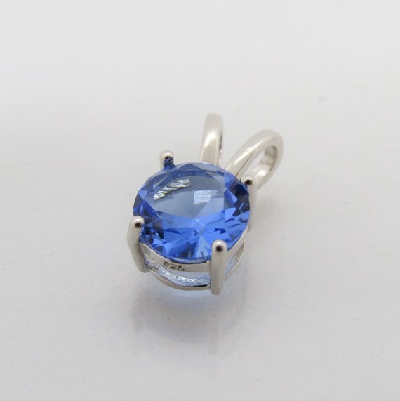 Vintage Sterling Silver Tanzanite Pendant - image 3