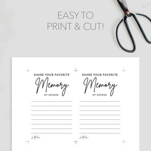 Share a Memory Card Template, Personalized Favorite Memory, Memorial ...