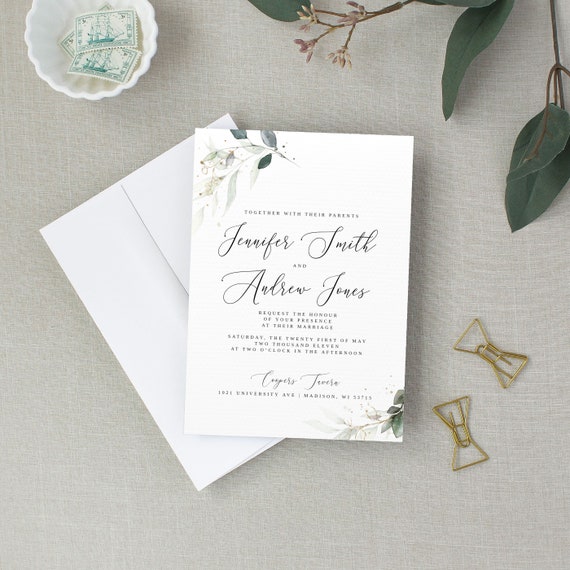 Eucalyptus Wedding Invitation Template INVITATION ONLY | Etsy