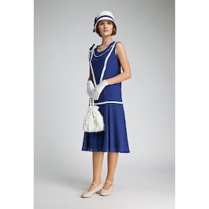 Great Gatsby Dress – Great Gatsby Dresses for Sale Great Gatsby dress in dark blue and off-white $135.00 AT vintagedancer.com