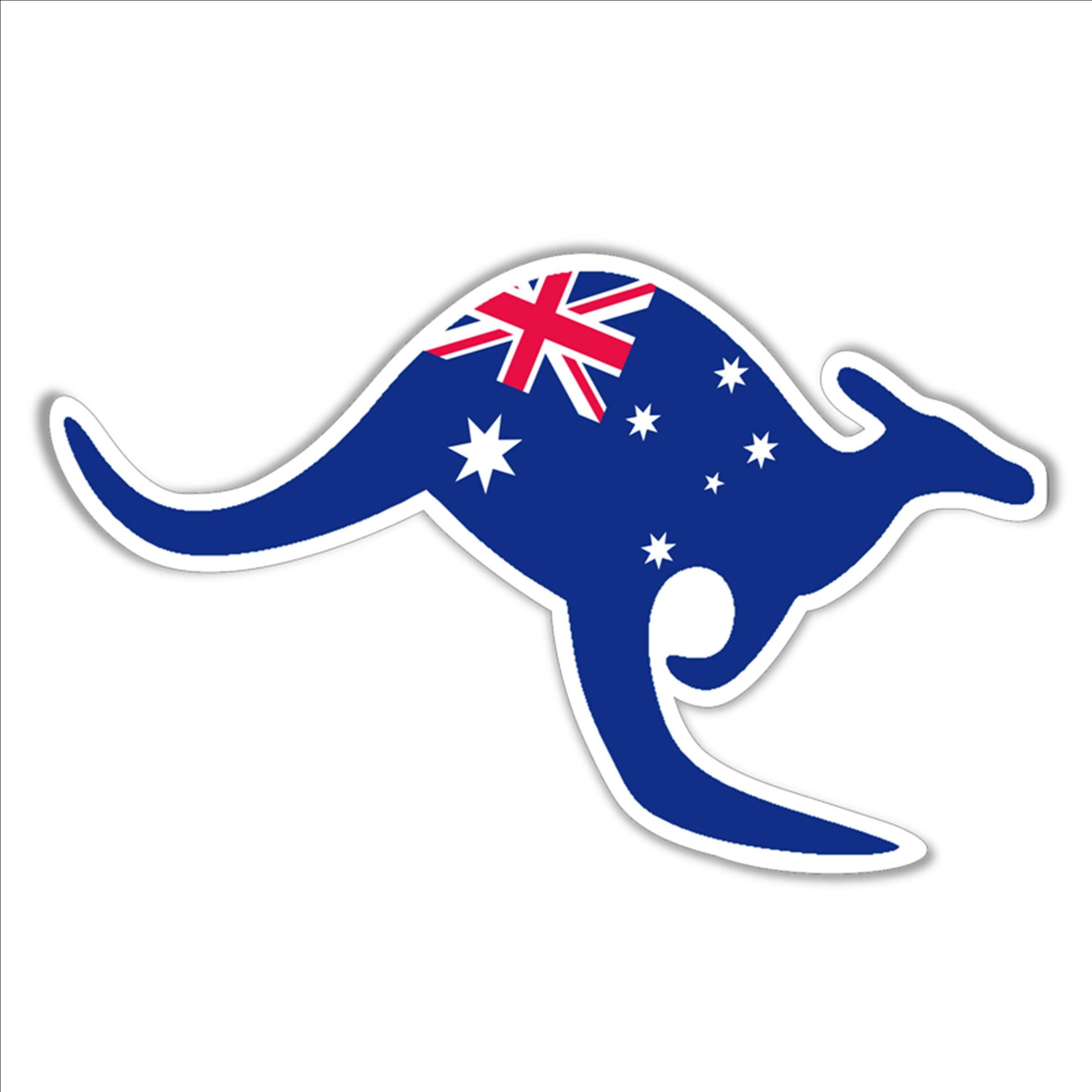 Aussie Kangaroo With Australian Flag Vinyl Sticker Australia - Etsy ...