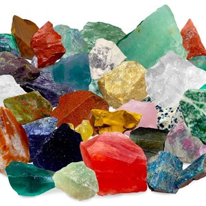 1 Pound Assorted Rough Brazilian 10 Stone Mix Large 1" Natural Crystals, Great For Creating Healing Stone Jewelry, Mixed Brazil Stone Lot