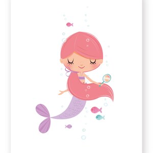 Girls Nursery Wall Art Mermaid Decor Set of 3 Prints Girls - Etsy