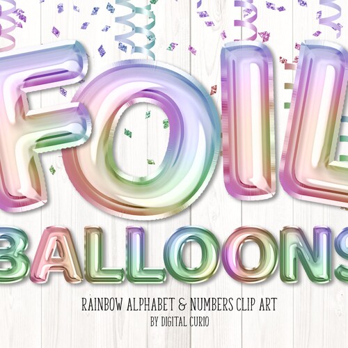 Pink Foil Balloon Alphabet Clip Art Digital Instant Download - Etsy