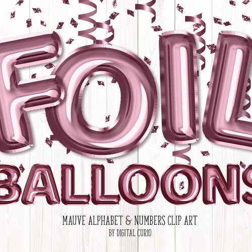 Silver Foil Balloon Alphabet Clip Art Digital Instant - Etsy