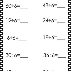 10 Printable Division Worksheets. Numbers 1-10. 3rd-5th Grade Math. - Etsy