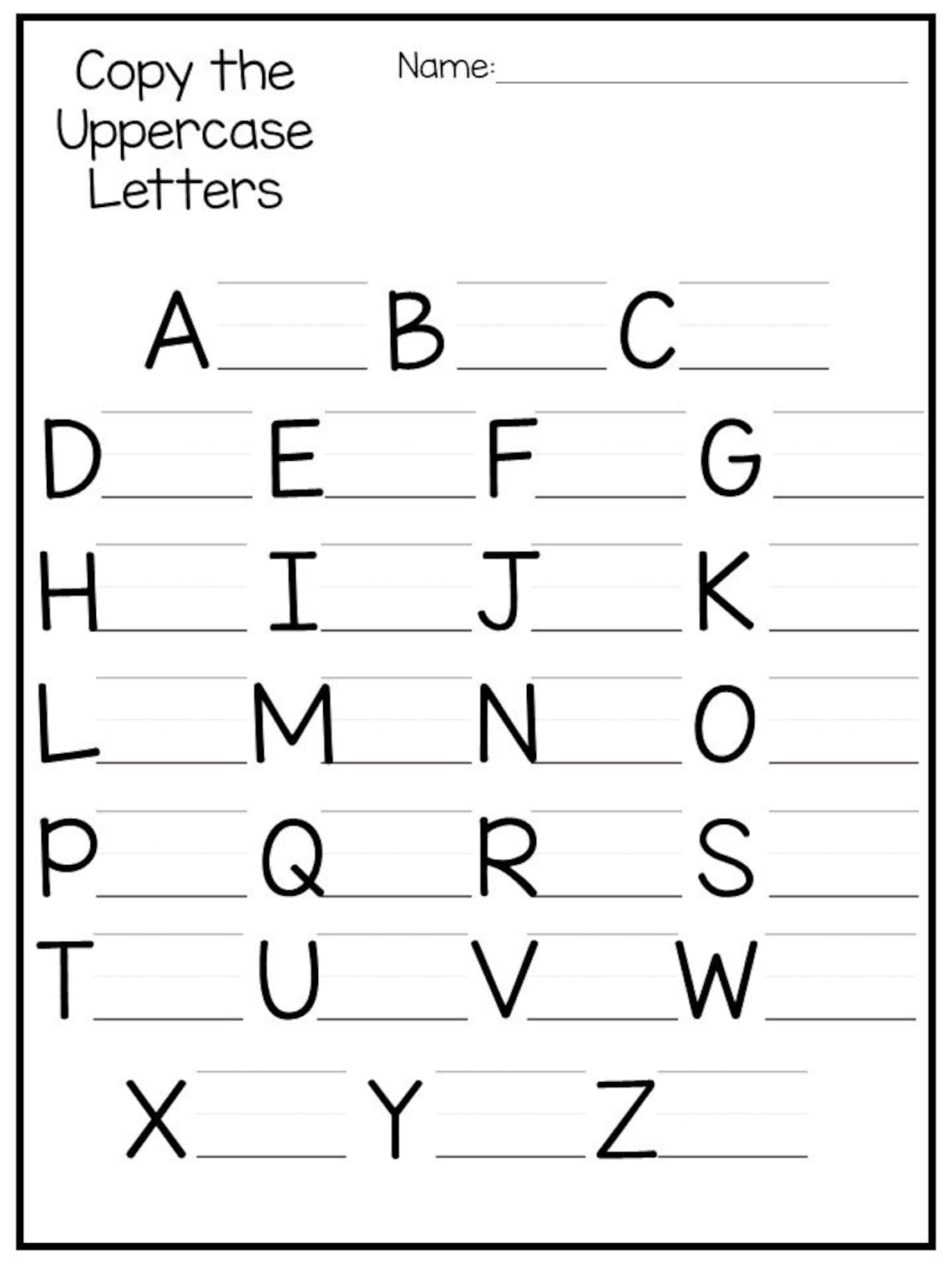 Alphabet Letter Recognition Preschool Worksheet