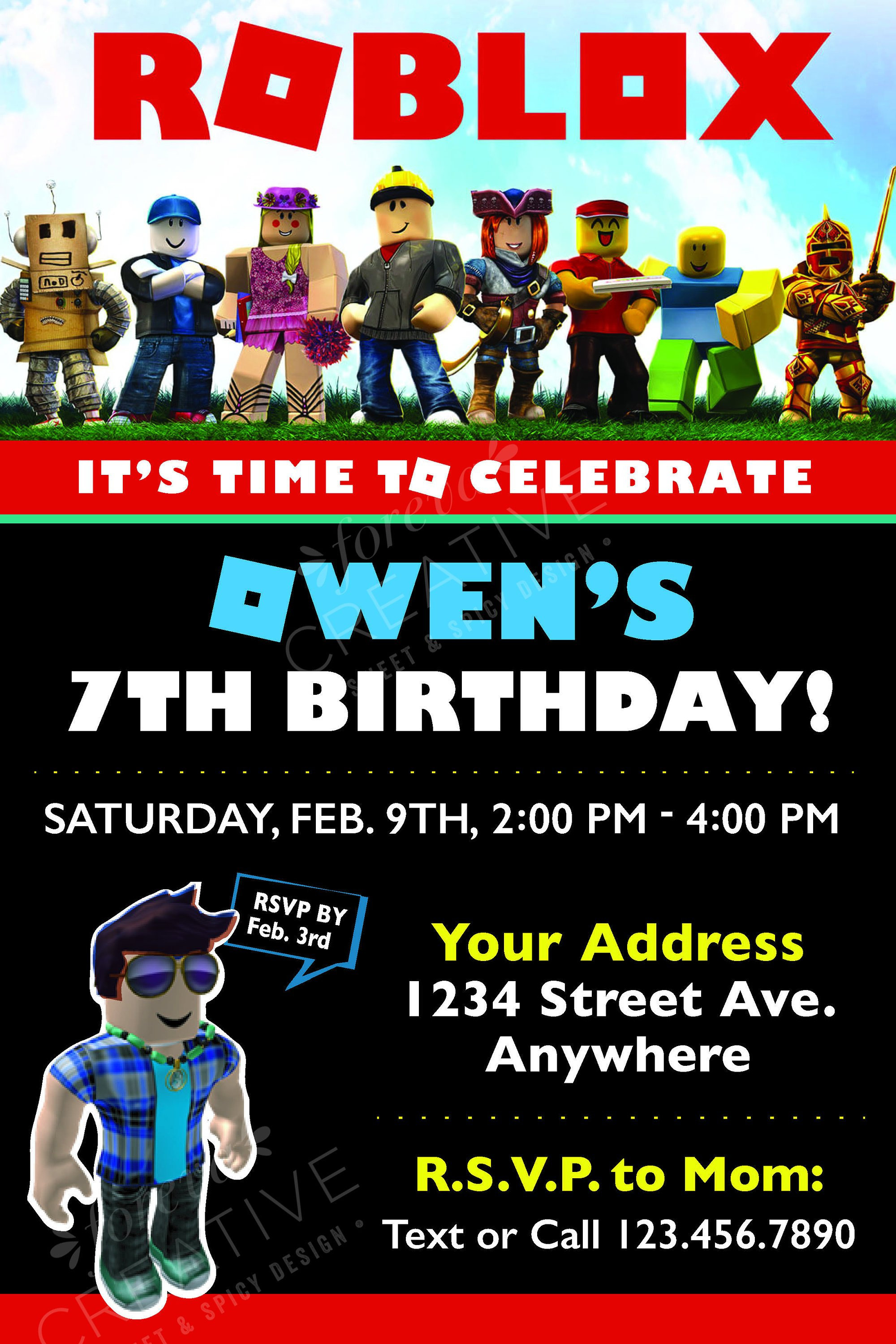 Editable Roblox Invitation Template